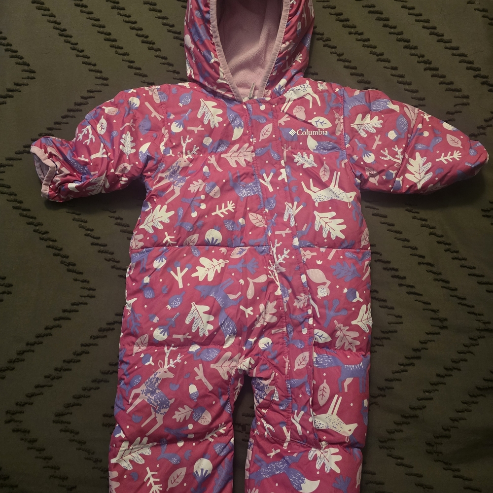 Columbia Pink and Purple Patterned Snowsuit